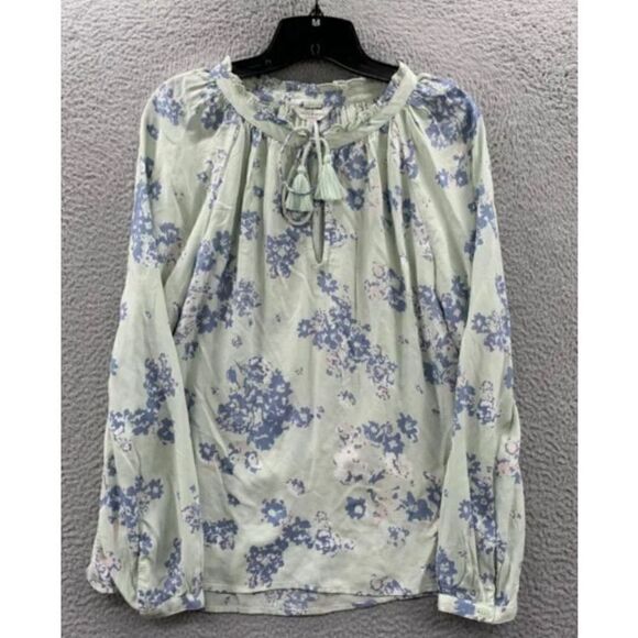 Lucky Brand Women's Multicolor Floral Tassel Ruffled Prairie Blouse Size XL - Picture 1 of 14